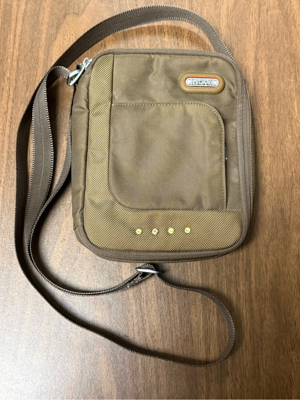 Vintage TUMI Zipper Pocket Bag [Dark Sand/Orange]